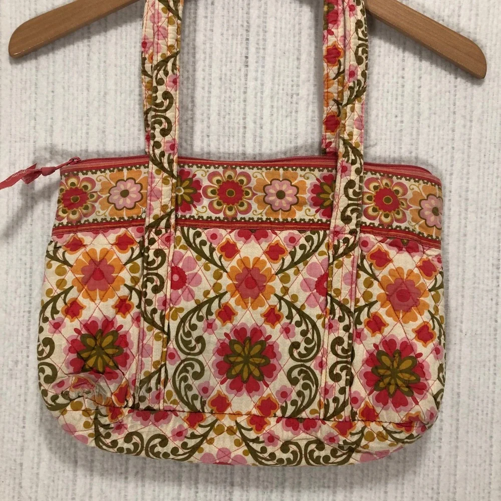 Vera Bradley Symphony in Hue‎ Quilted Floral Small Zip Tote Bag Shoulder Purse